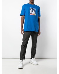 T-shirt à col rond imprimé bleu Supreme