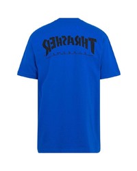 T-shirt à col rond imprimé bleu Supreme