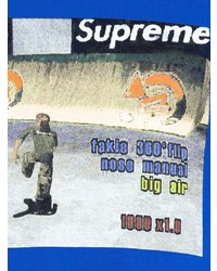 T-shirt à col rond imprimé bleu Supreme