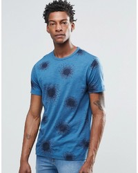 T-shirt à col rond imprimé bleu YMC