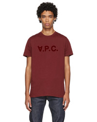 T-shirt à col rond imprimé bordeaux A.P.C.