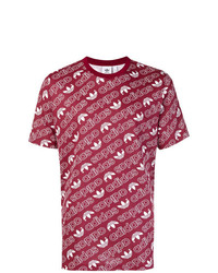 T-shirt à col rond imprimé bordeaux adidas