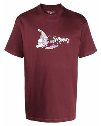 T-shirt à col rond imprimé bordeaux Carhartt WIP