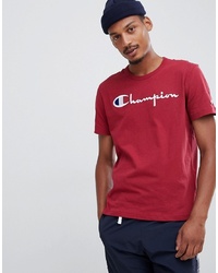 T-shirt à col rond imprimé bordeaux Champion