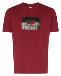 T-shirt à col rond imprimé bordeaux CP Company