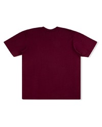 T-shirt à col rond imprimé bordeaux Supreme