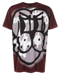 T-shirt à col rond imprimé bordeaux Givenchy