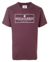 T-shirt à col rond imprimé bordeaux Kent & Curwen