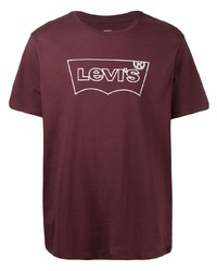 T-shirt à col rond imprimé bordeaux Levi's