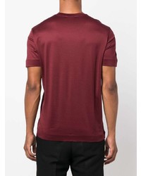 T-shirt à col rond imprimé bordeaux Emporio Armani