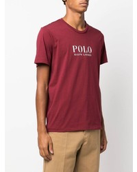 T-shirt à col rond imprimé bordeaux Polo Ralph Lauren