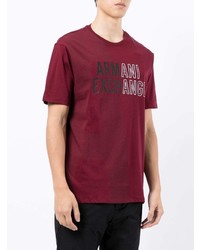 T-shirt à col rond imprimé bordeaux Armani Exchange