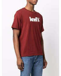 T-shirt à col rond imprimé bordeaux Levi's