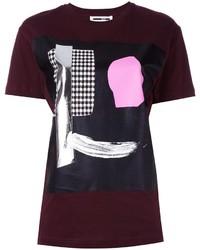 T-shirt à col rond imprimé bordeaux McQ by Alexander McQueen