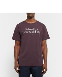 T-shirt à col rond imprimé bordeaux Saturdays Nyc