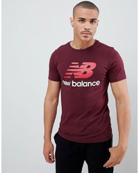 T-shirt à col rond imprimé bordeaux New Balance
