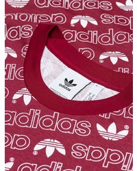 T-shirt à col rond imprimé bordeaux adidas