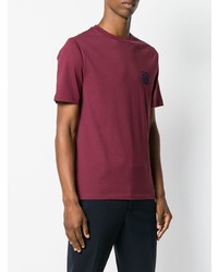 T-shirt à col rond imprimé bordeaux Loewe