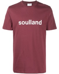 T-shirt à col rond imprimé bordeaux Soulland