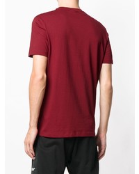 T-shirt à col rond imprimé bordeaux Emporio Armani