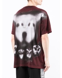 T-shirt à col rond imprimé bordeaux Givenchy