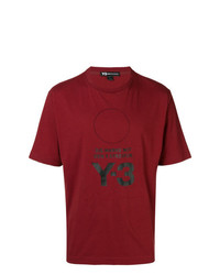 T-shirt à col rond imprimé bordeaux Y-3