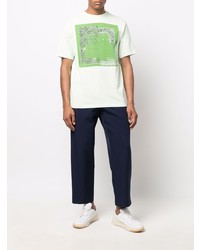 T-shirt à col rond imprimé cachemire blanc Kenzo