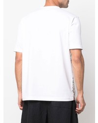 T-shirt à col rond imprimé cachemire blanc Comme des Garcons