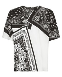 T-shirt à col rond imprimé cachemire blanc Dolce & Gabbana