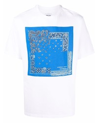 T-shirt à col rond imprimé cachemire blanc Kenzo