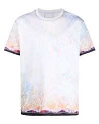 T-shirt à col rond imprimé cachemire blanc Koché