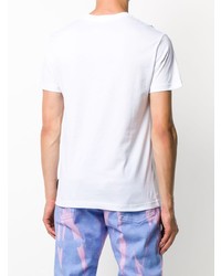 T-shirt à col rond imprimé cachemire blanc VERSACE JEANS COUTURE
