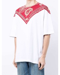 T-shirt à col rond imprimé cachemire blanc Marcelo Burlon County of Milan