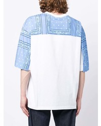 T-shirt à col rond imprimé cachemire blanc Jacquemus