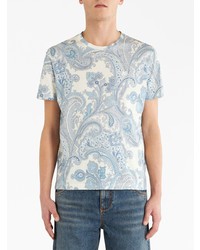 T-shirt à col rond imprimé cachemire blanc Etro