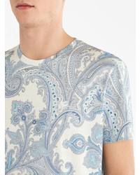 T-shirt à col rond imprimé cachemire blanc Etro