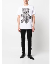 T-shirt à col rond imprimé cachemire blanc Philipp Plein