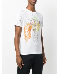 T-shirt à col rond imprimé cachemire blanc Etro