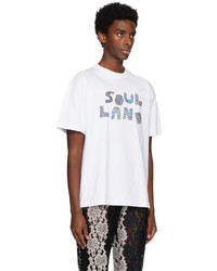 T-shirt à col rond imprimé cachemire blanc Soulland