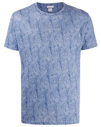 T-shirt à col rond imprimé cachemire bleu clair