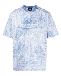 T-shirt à col rond imprimé cachemire bleu clair Mauna Kea