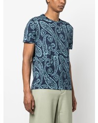 T-shirt à col rond imprimé cachemire bleu clair Etro