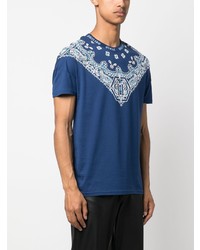 T-shirt à col rond imprimé cachemire bleu marine Philipp Plein