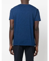 T-shirt à col rond imprimé cachemire bleu marine Etro