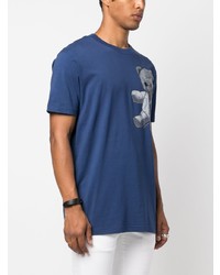 T-shirt à col rond imprimé cachemire bleu marine Philipp Plein