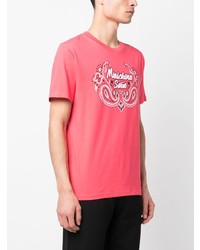 T-shirt à col rond imprimé cachemire fuchsia Moschino