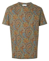 T-shirt à col rond imprimé cachemire multicolore Etro