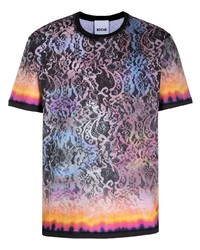 T-shirt à col rond imprimé cachemire multicolore Koché