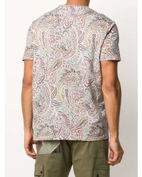 T-shirt à col rond imprimé cachemire multicolore Etro