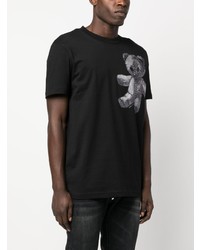 T-shirt à col rond imprimé cachemire noir Philipp Plein